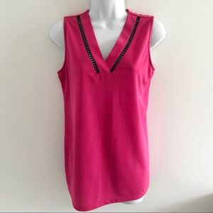Calvin Klein Hot Pink Fuchsia V-Neck Loose Fitting Tank Top